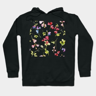 Sweet peas repeat pattern, white background Hoodie